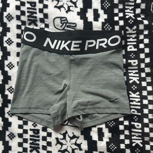 Nike Pro Heathered Gray Training Shorts